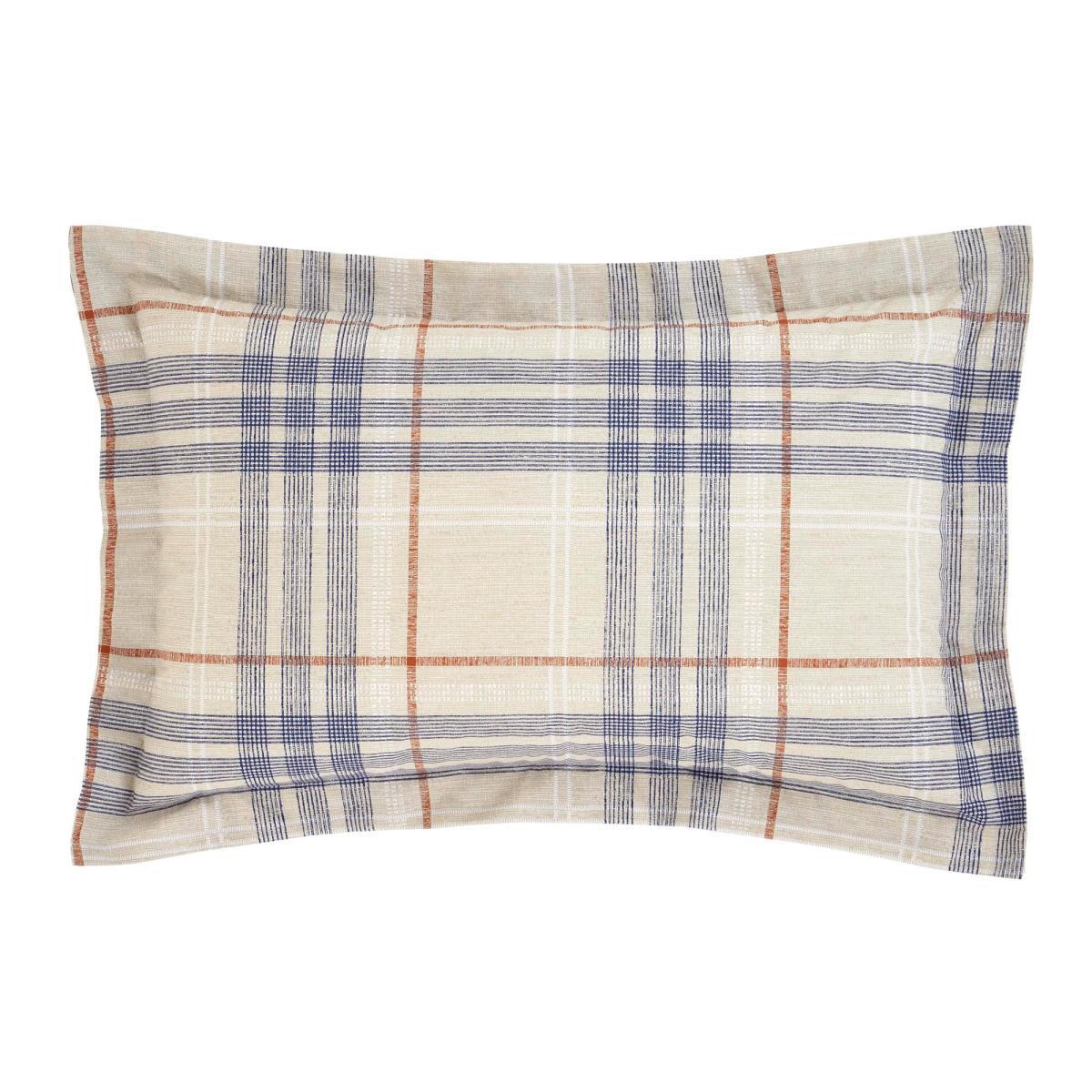 Lennox Check Navy Oxford Pillowcase Navy and White – image 2