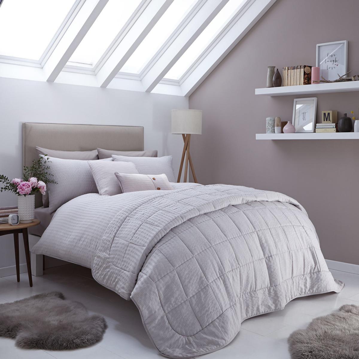 Logan Seersucker Grey Oxford Pillowcase Grey – image 3