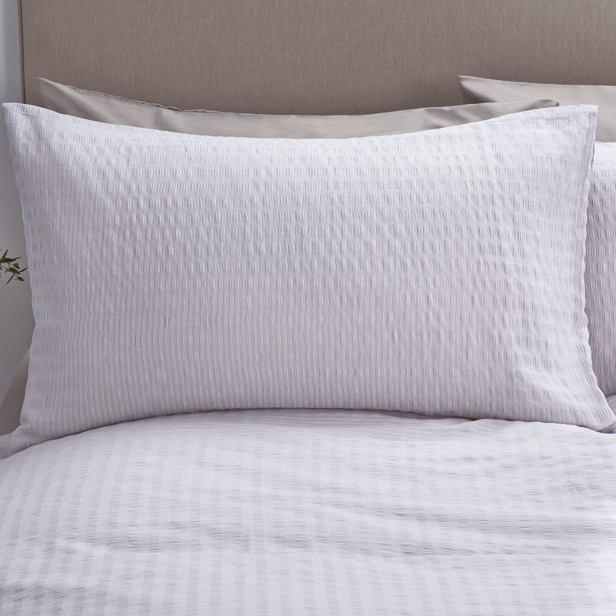 Logan Seersucker Grey Oxford Pillowcase Grey – image 1