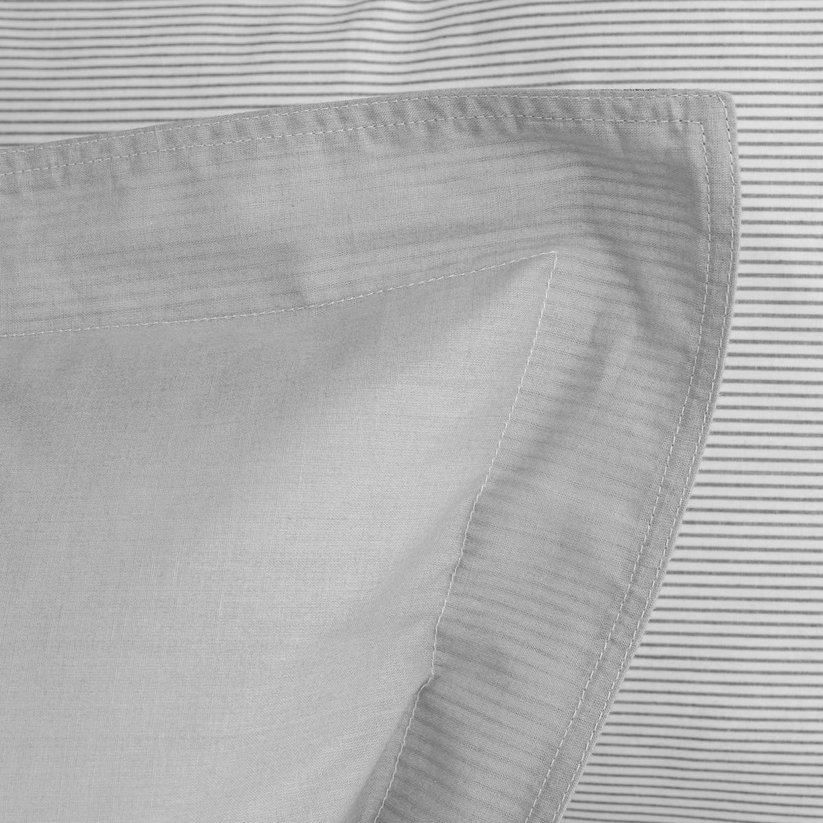 Riviera Grey Stripe Oxford Pillowcase Silver – image 3