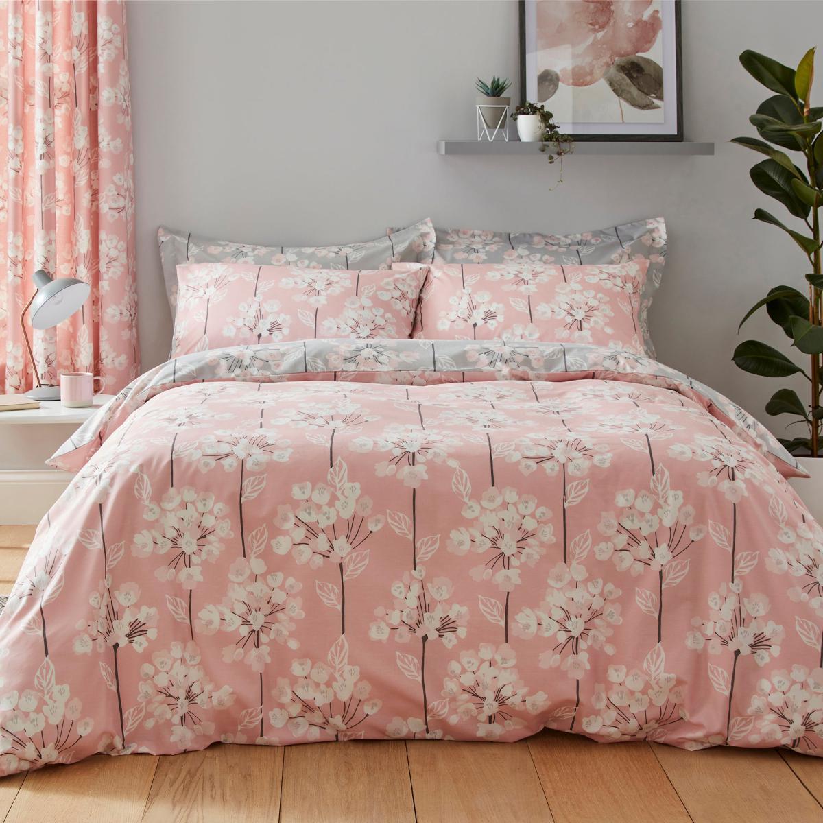 Erin Blush Oxford Pillowcase Pink, Grey and White – image 2