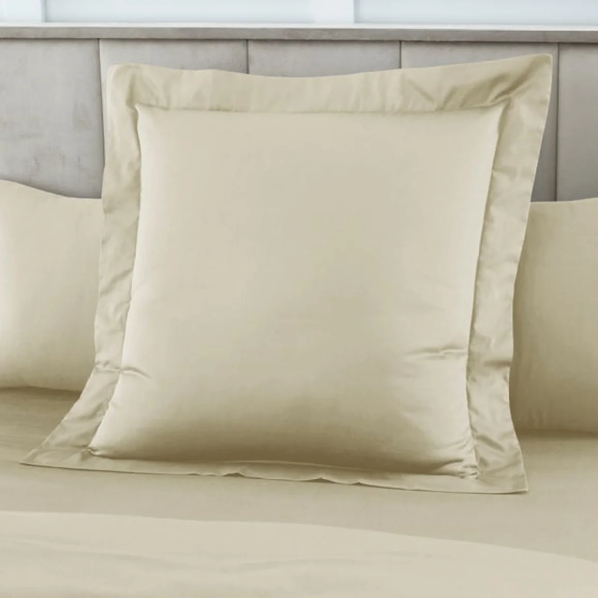 Hotel 230 Thread Count Cotton Sateen Continental Pillowcase Silver – image 2