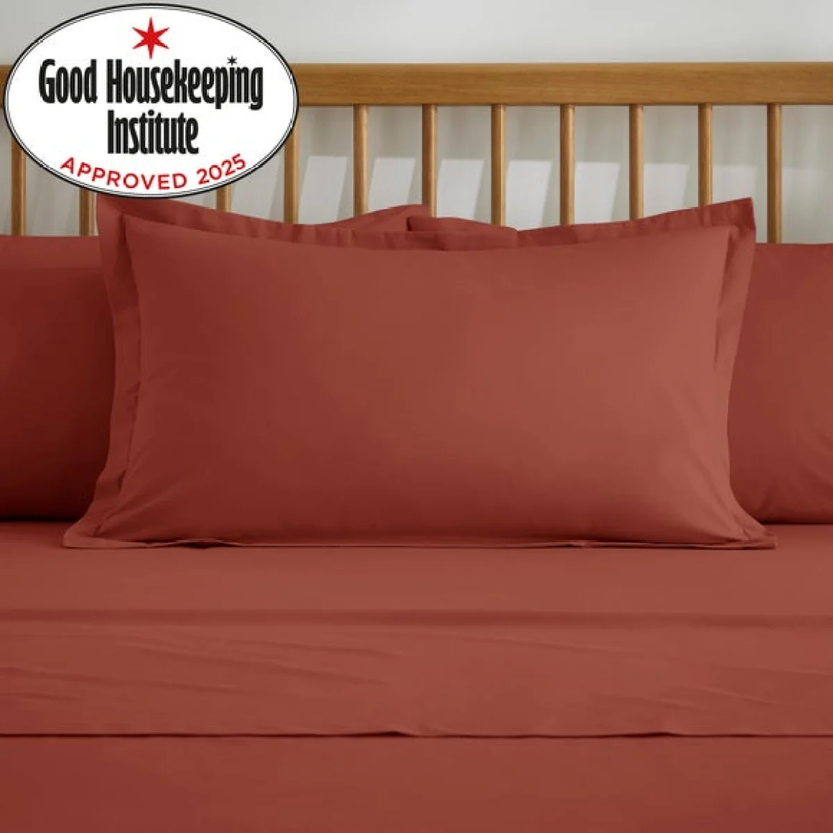 Pure Cotton Standard Pillowcase Pair Orange Umber – image 2