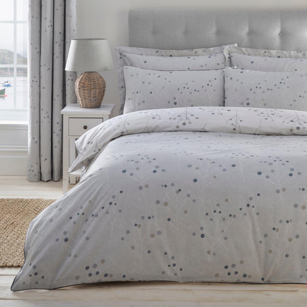 Padstow Grey and White Oxford Pillowcase Blue, Grey and White – image 2