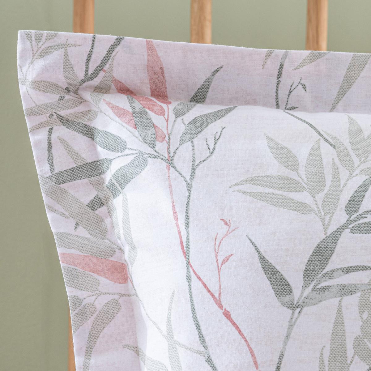 Shino Floral Oxford Pillowcase Pink/Grey – image 2