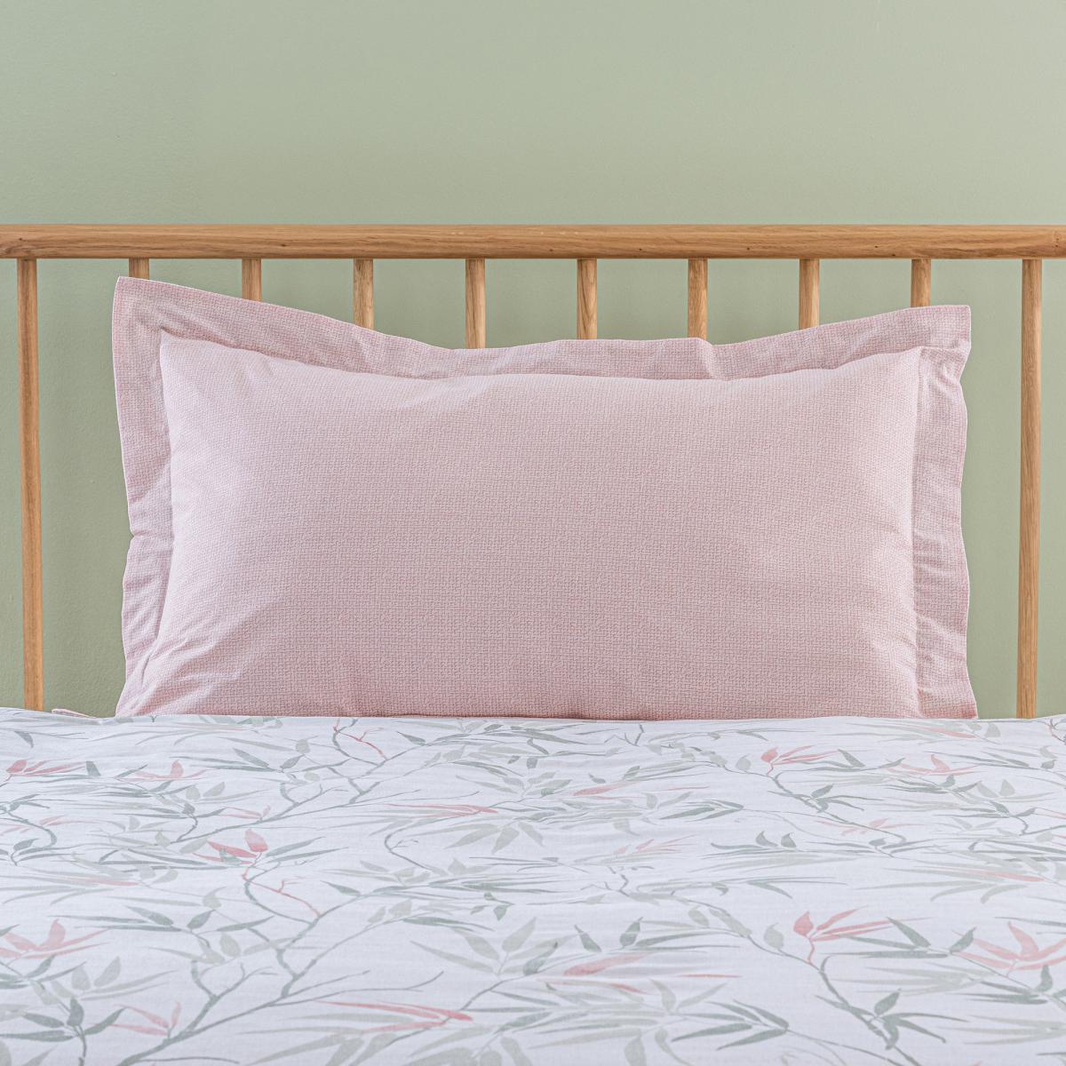 Shino Floral Oxford Pillowcase Pink/Grey – image 4