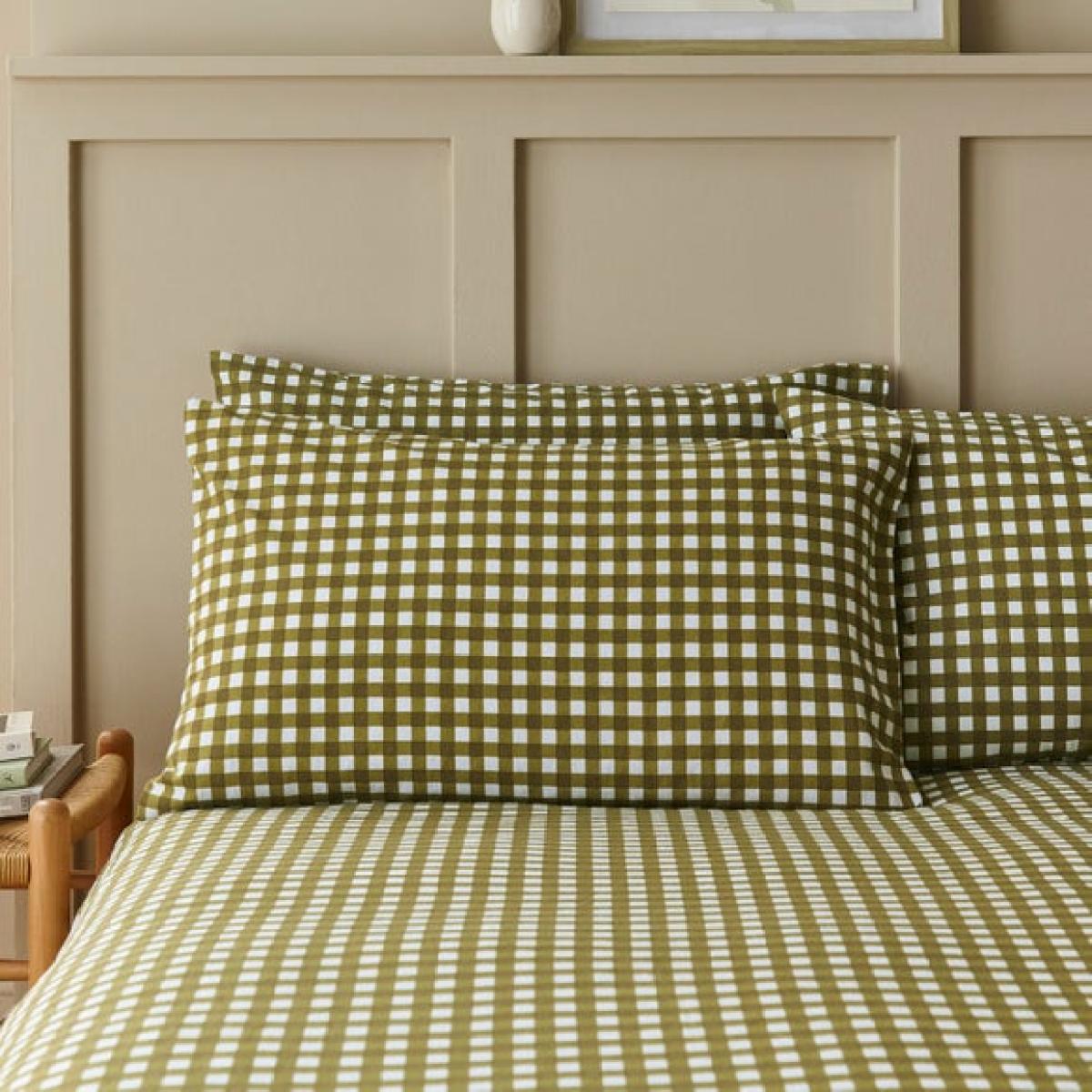 Maeva Gingham Brushed Cotton Standard Pillowcase Pair