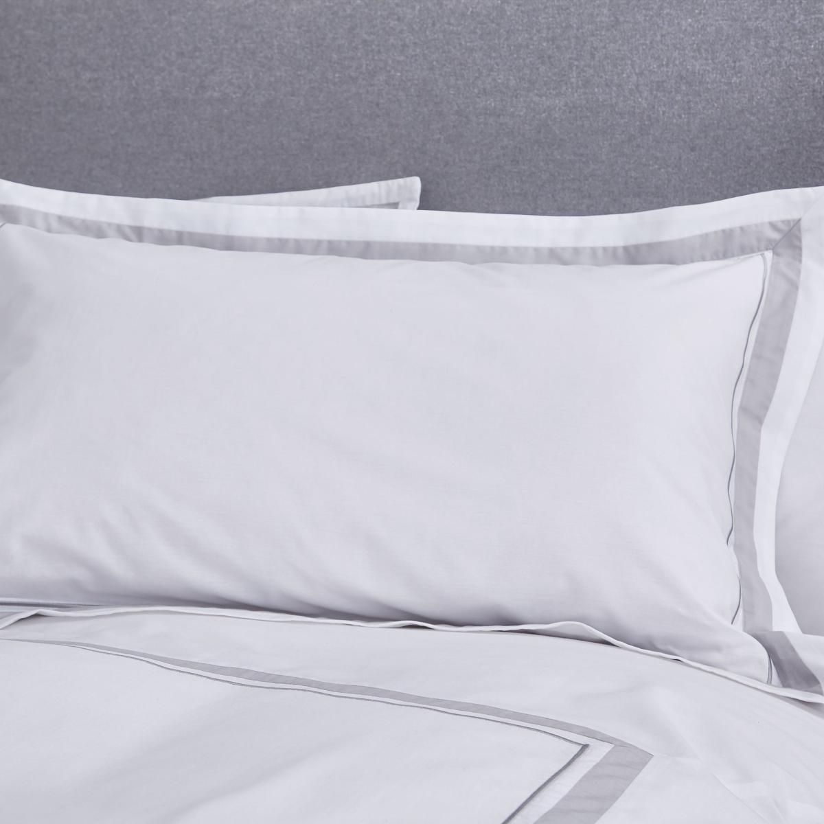 Bianca Hepburn 100% Cotton Oxford Pillowcase White and Grey – image 2