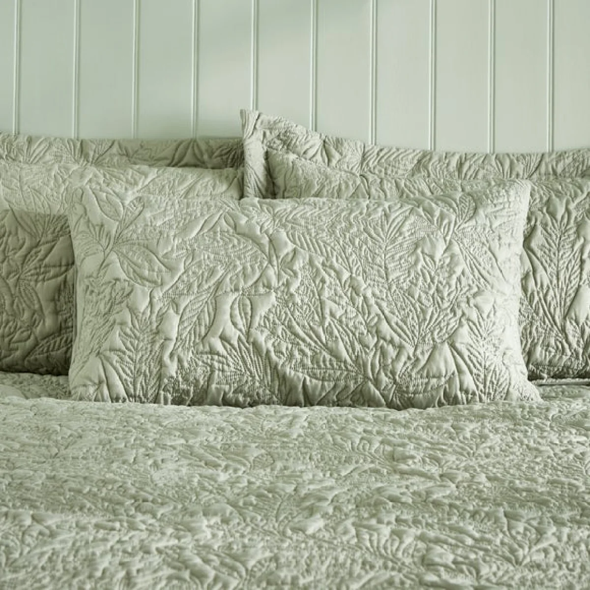Filey Leaf Sage Oxford Pillowcase Sage (Green) – image 2