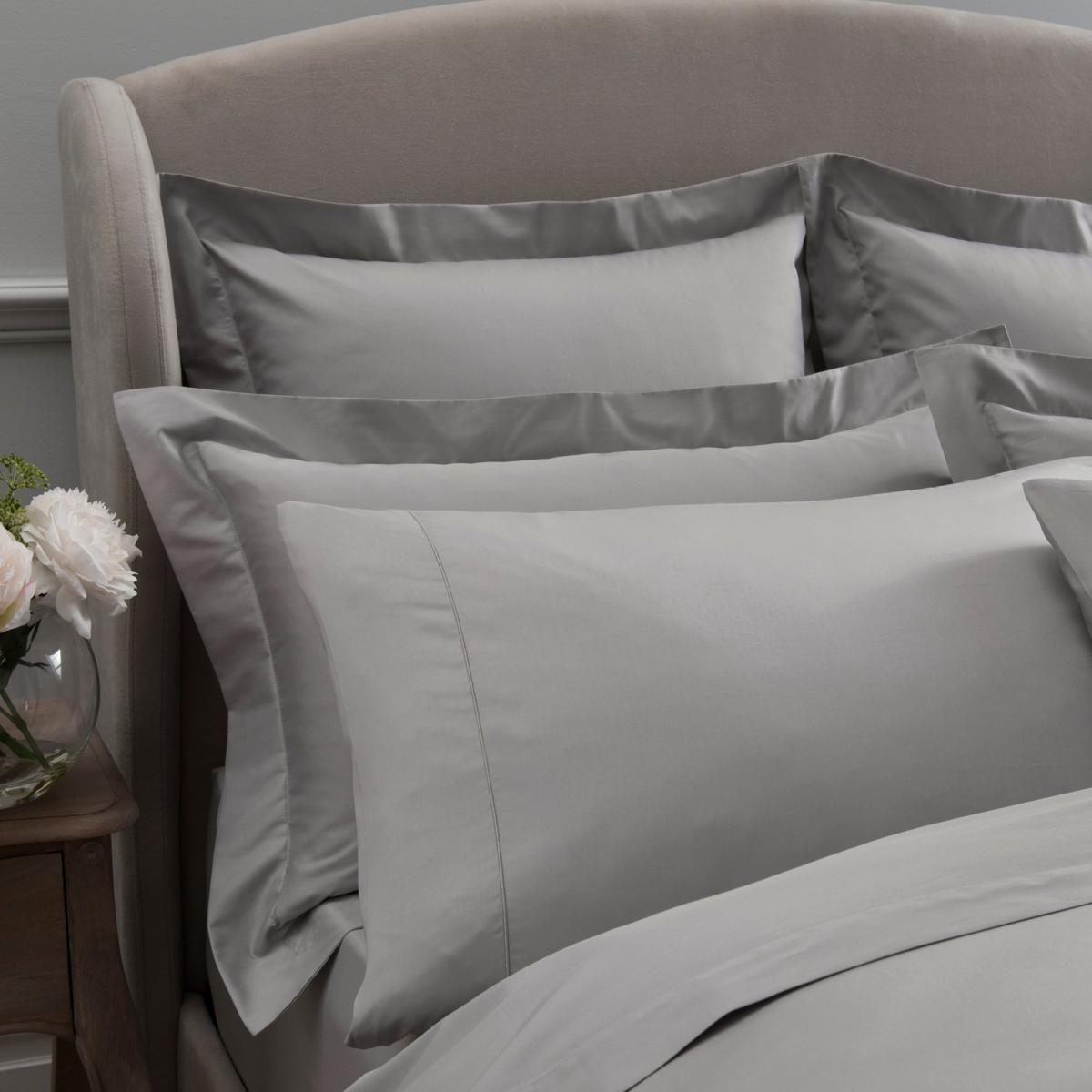Dorma 300 Thread Count 100% Cotton Sateen Plain Cuffed Pillowcase Mink – image 2