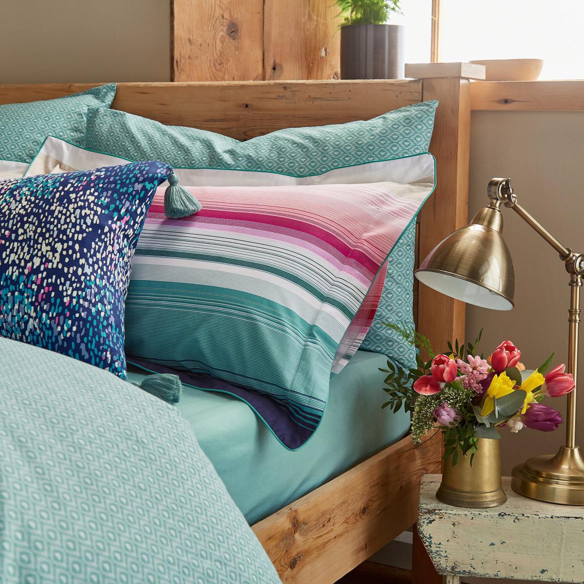 Joules Cotswold Stripe 100% Cotton Percale Housewife Pillowcase Pair MultiColoured – image 2