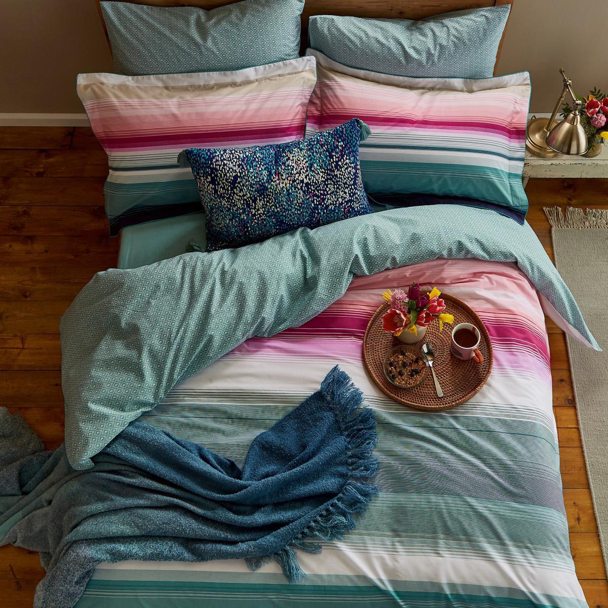 Joules Cotswold Stripe 100% Cotton Percale Housewife Pillowcase Pair MultiColoured – image 3