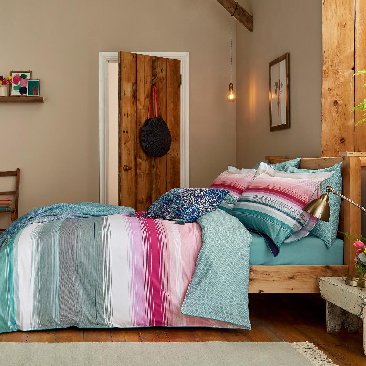 Joules Cotswold Stripe 100% Cotton Percale Housewife Pillowcase Pair MultiColoured – image 4
