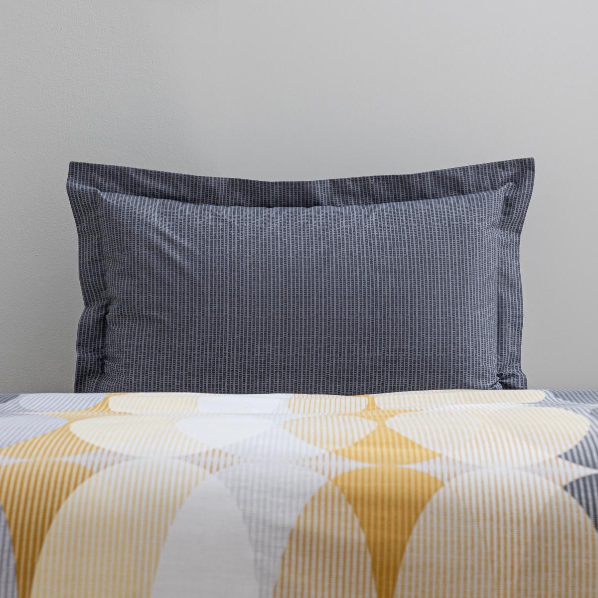 Elements Elijah Ochre Oxford Pillowcase Yellow, Blue and White – image 1