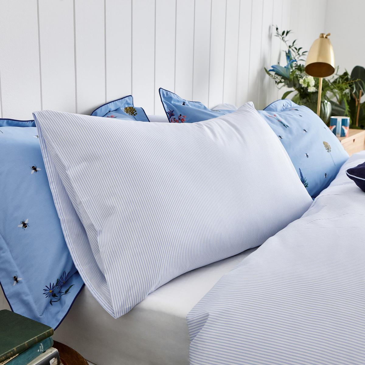 Joules Pollinators Blue 100% Cotton Percale Duvet Cover Set Blue – image 3
