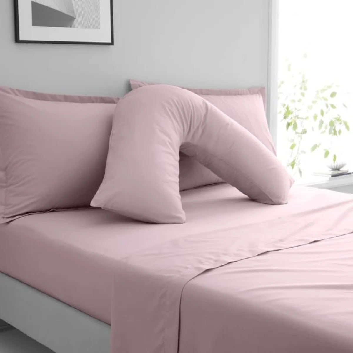 Pure Cotton V-Shaped Pillowcase Heather – image 1