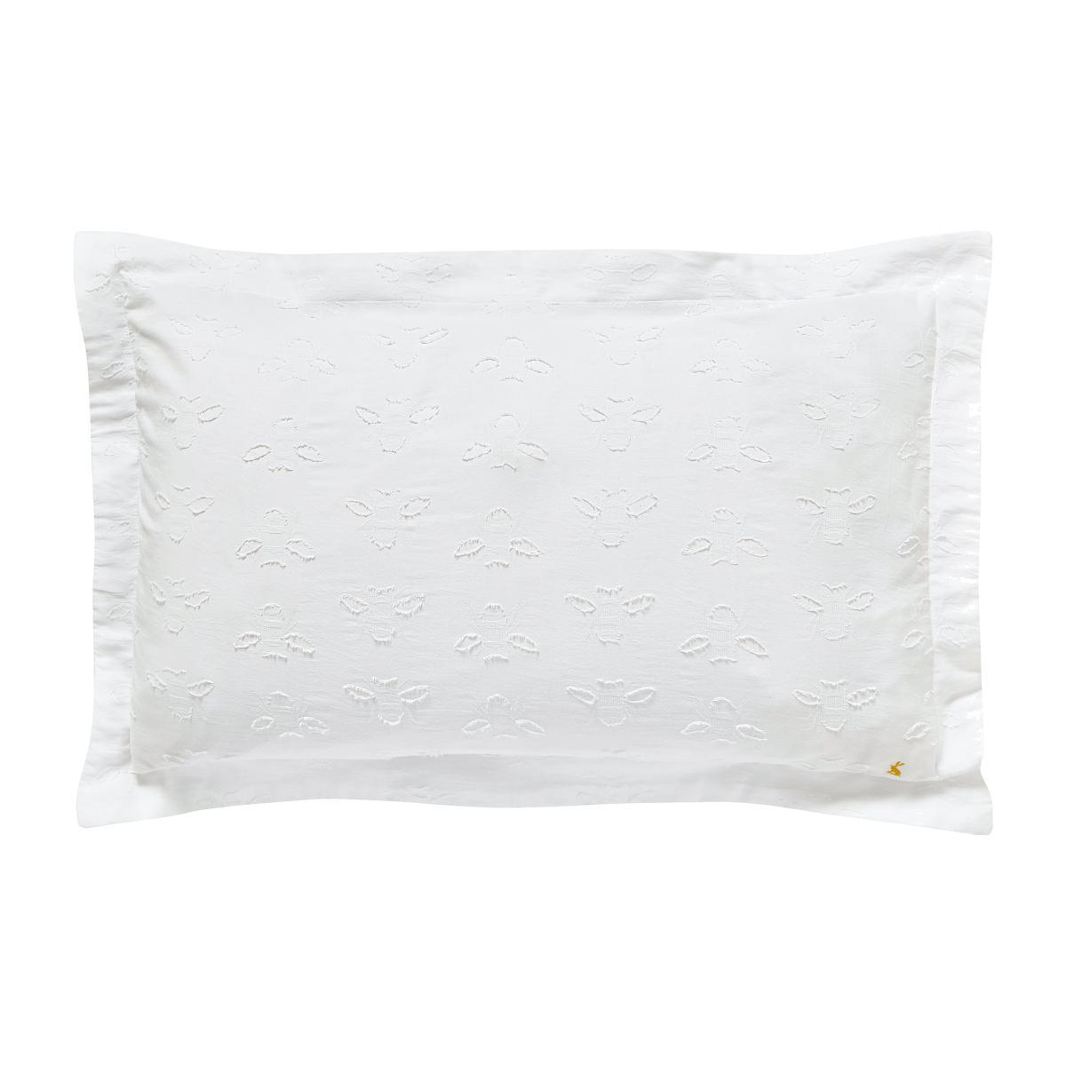 Joules Botanical Bee 100% Cotton Oxford Pillowcase White – image 1