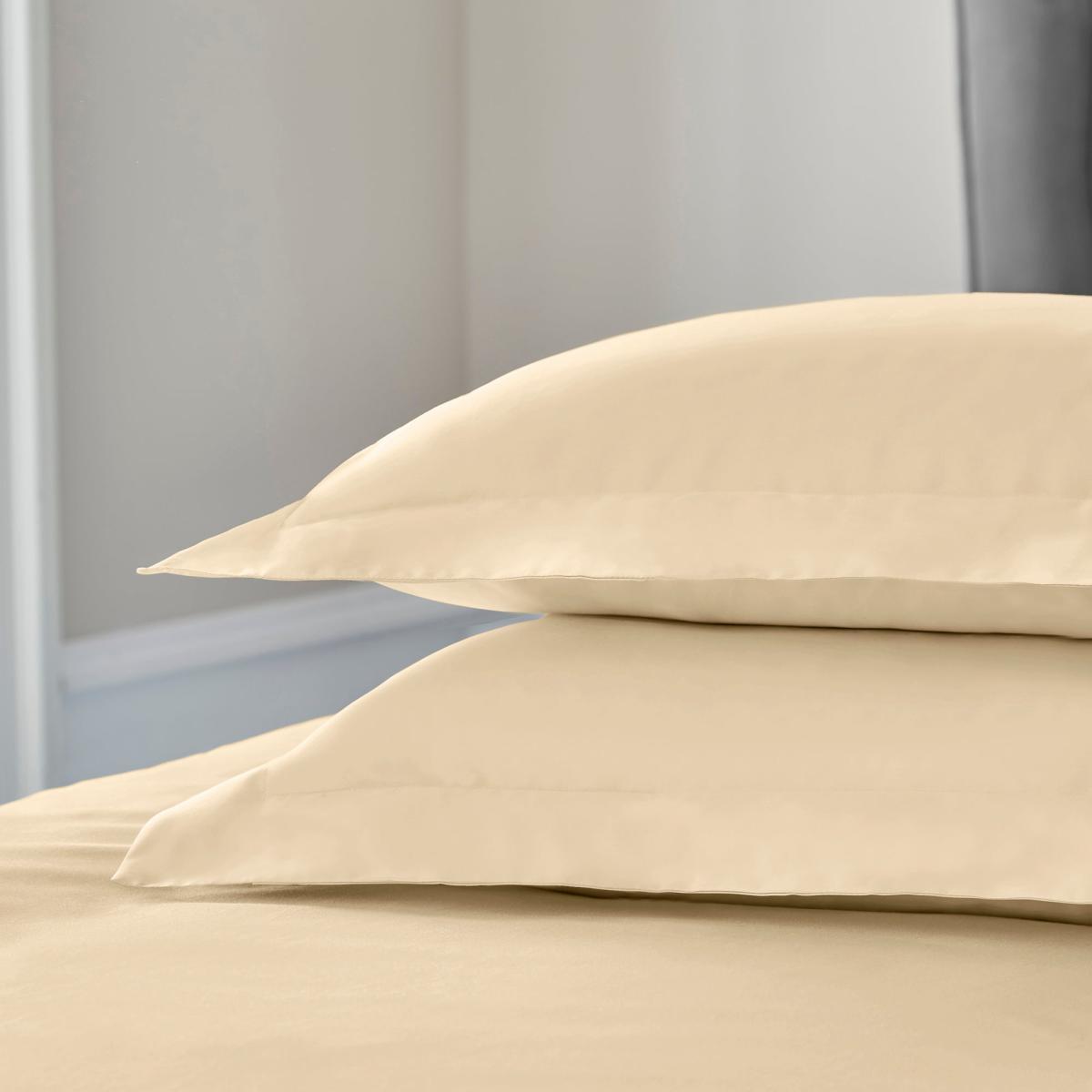 Dorma 300 Thread Count 100% Cotton Sateen Plain Continental Square Pillowcase Buttermilk – image 3