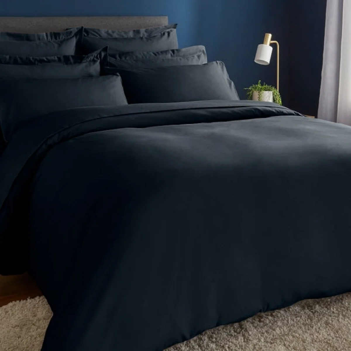 Fogarty Soft Touch Luxe Navy Continental Square Pillowcase Luxe Navy – image 3