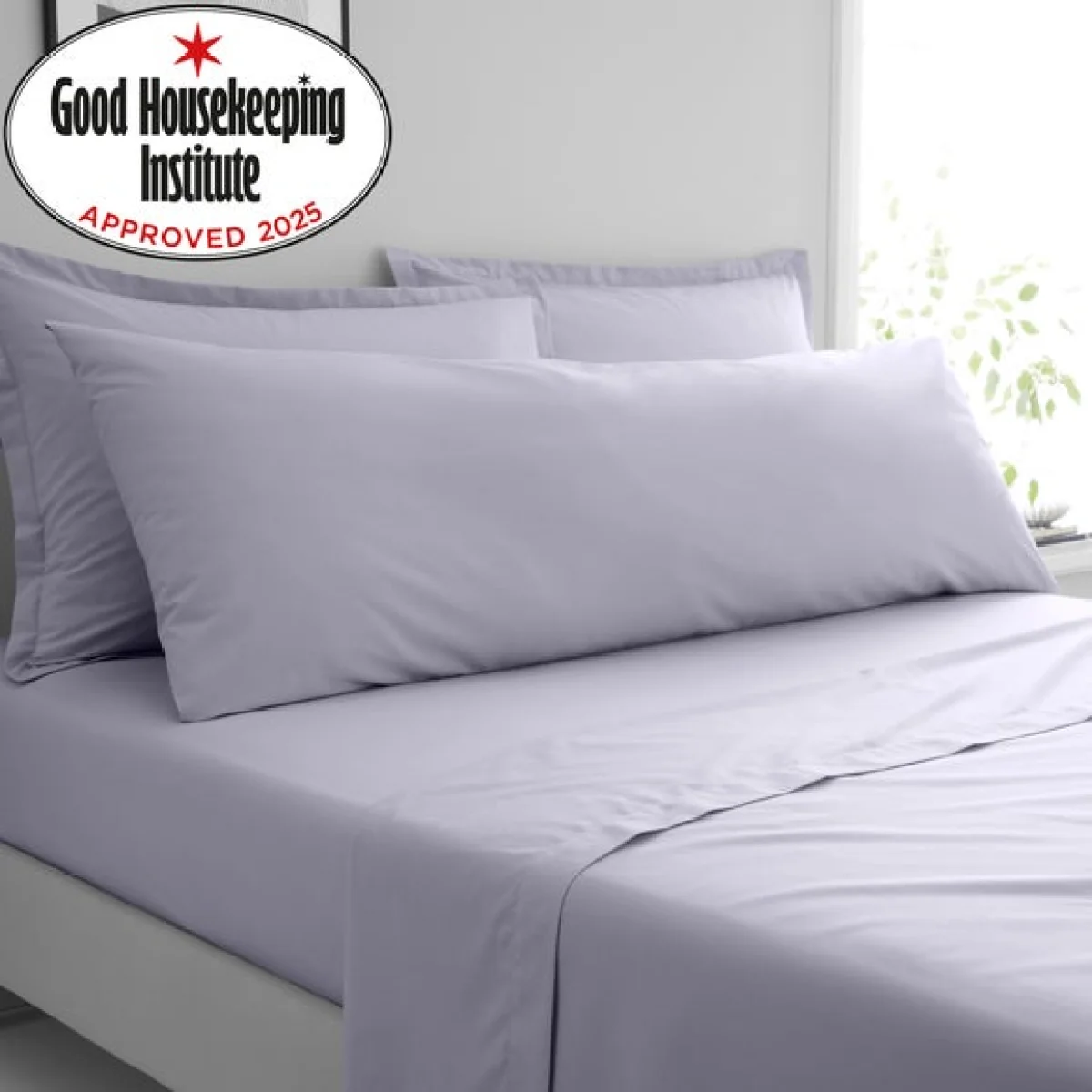 Pure Cotton Large Bolster Pillowcase Lavender – image 2