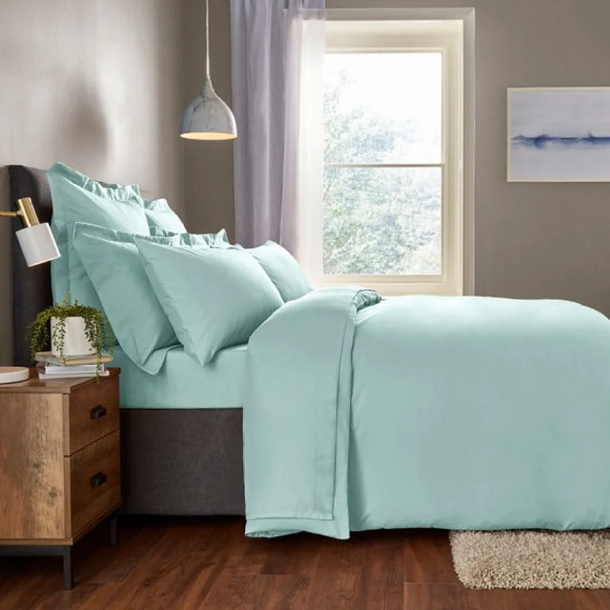 Fogarty Soft Touch Housewife Pillowcase Pair Duck Egg (Blue) – image 3