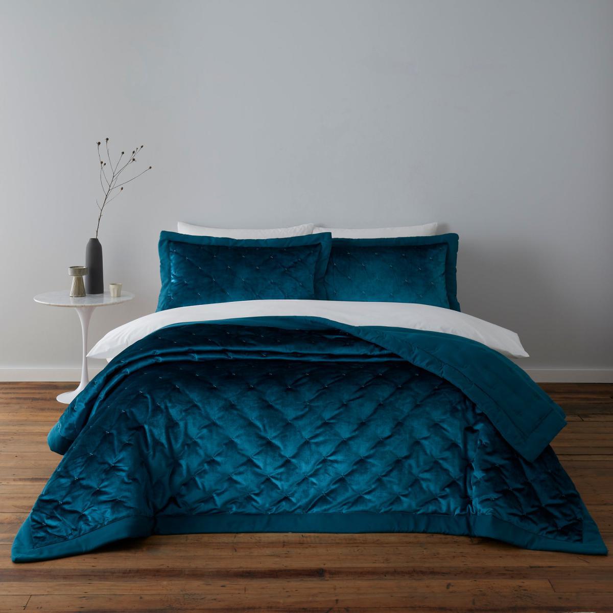 Velvet Teal Pillow Sham Teal (Blue) – image 2