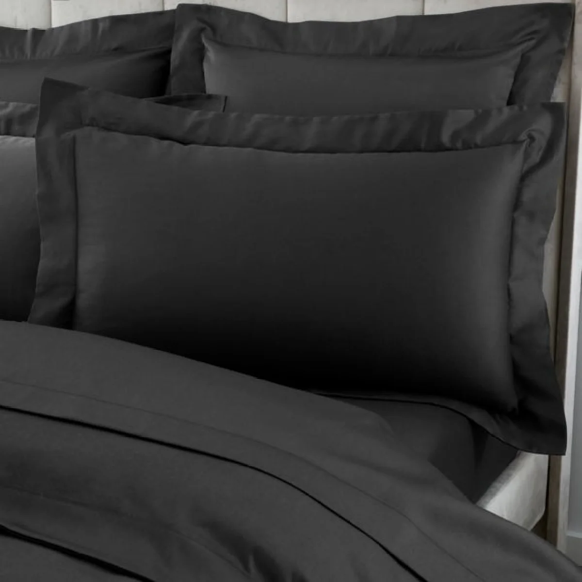Hotel 230 Thread Count Cotton Sateen Oxford Pillowcase Charcoal – image 1
