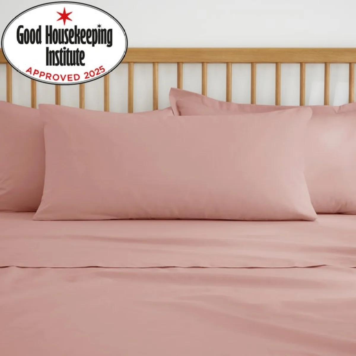 Pure Cotton Plain Dye Bolster Pillowcase Dusty Pink – image 2
