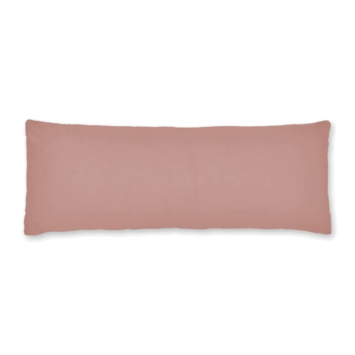 Pure Cotton Plain Dye Bolster Pillowcase Dusty Pink – image 1