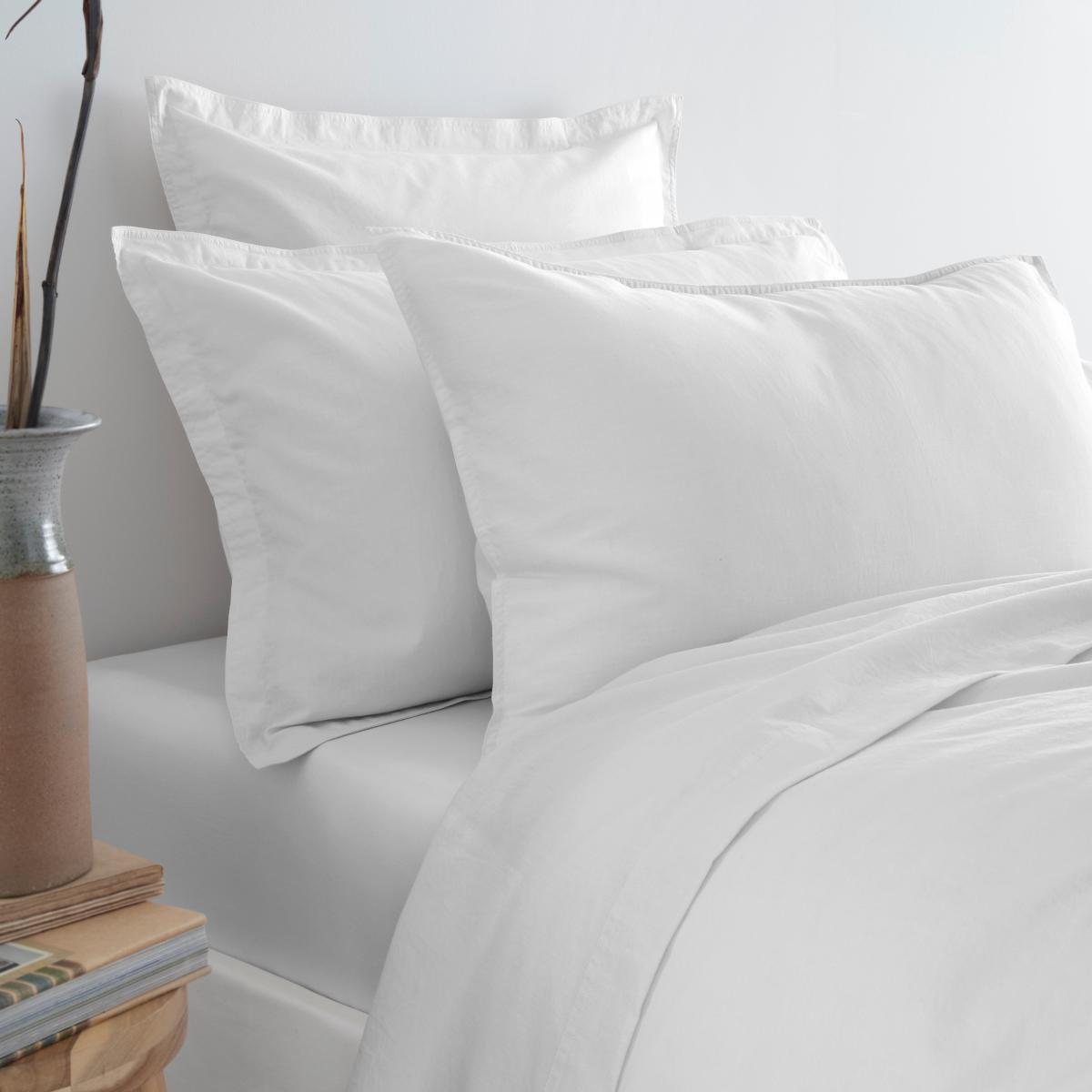 Recycled Cotton Housewife Pillowcase Pair White – image 2