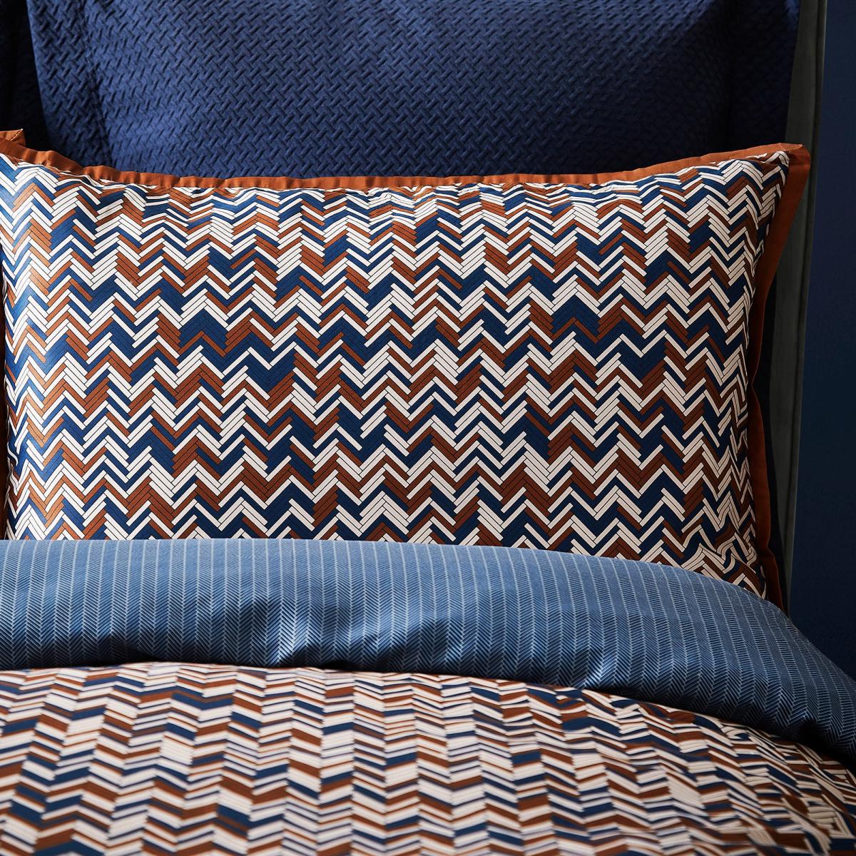 Dorma Bodhi Navy 100% Cotton Housewife Pillowcase Pair Natural (Cream) – image 2