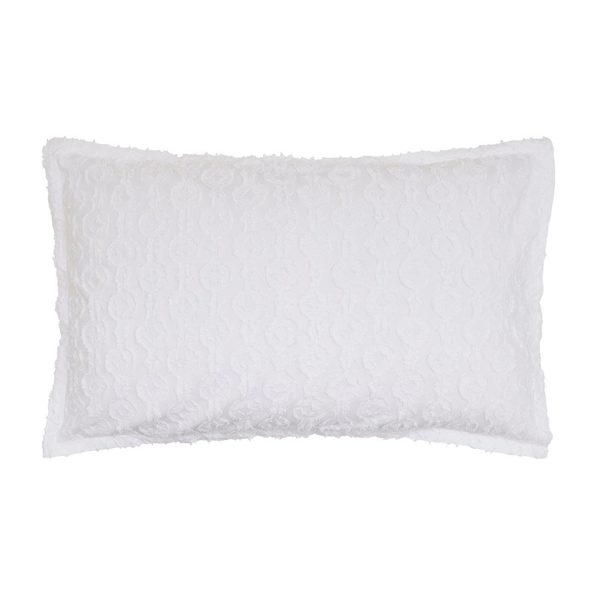 Murmur Nara Circle Jacquard White Oxford Pillowcase White – image 1