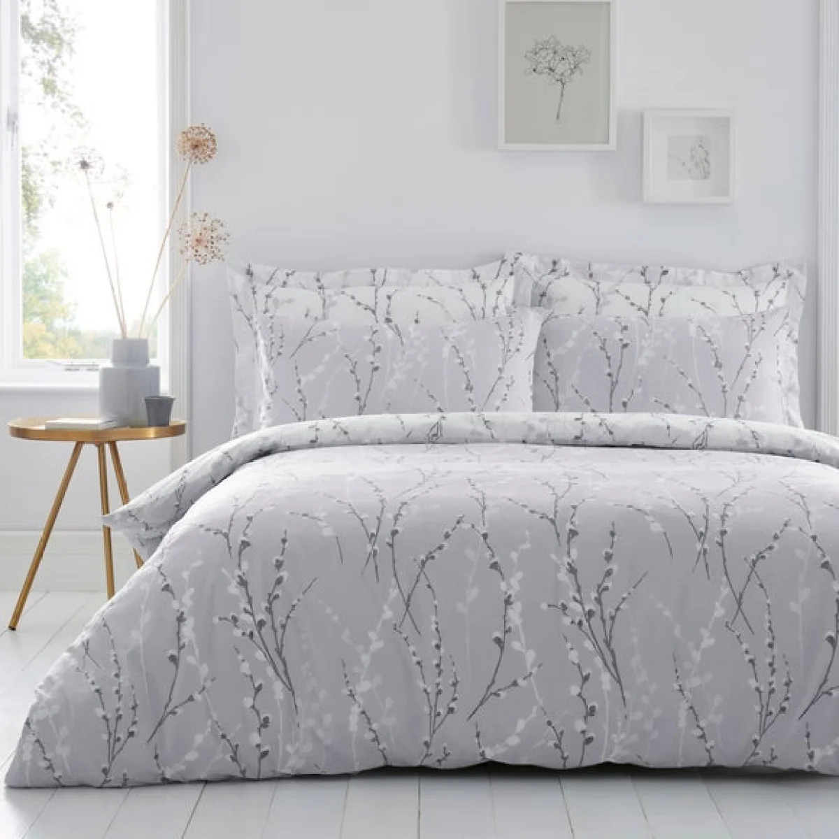 Belle Grey Standard Pillowcase Pair Grey – image 2