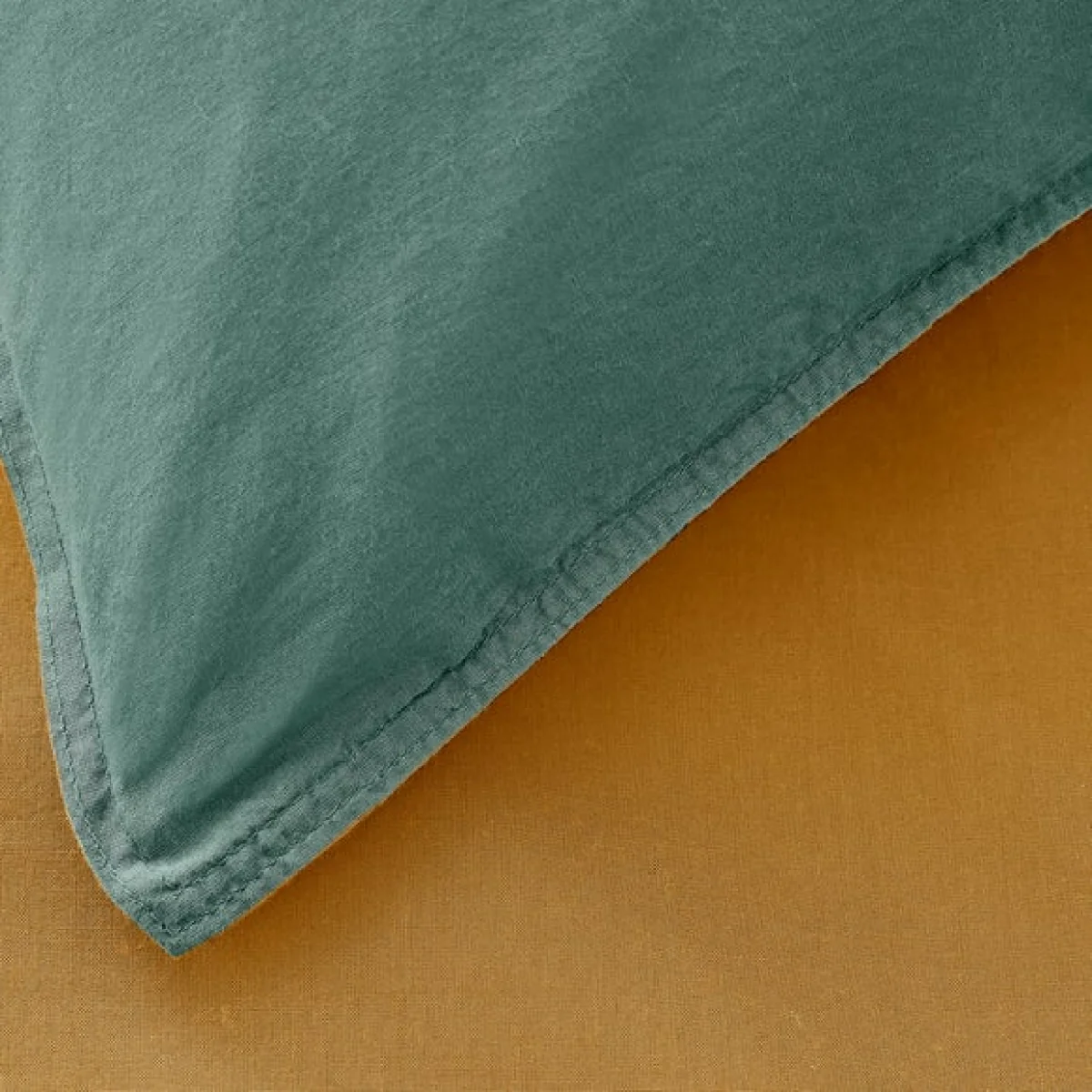 Soft Washed Recycled Cotton Standard Pillowcase Pair Mineral – image 2