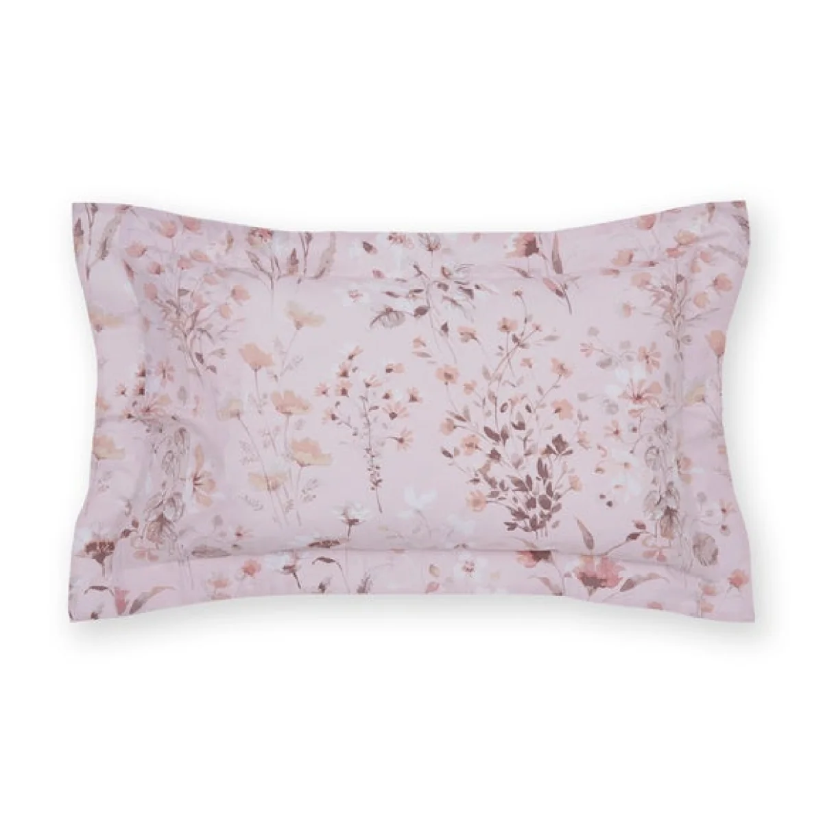 Watercoloured Floral Pink Oxford Pillowcase Pink – image 2