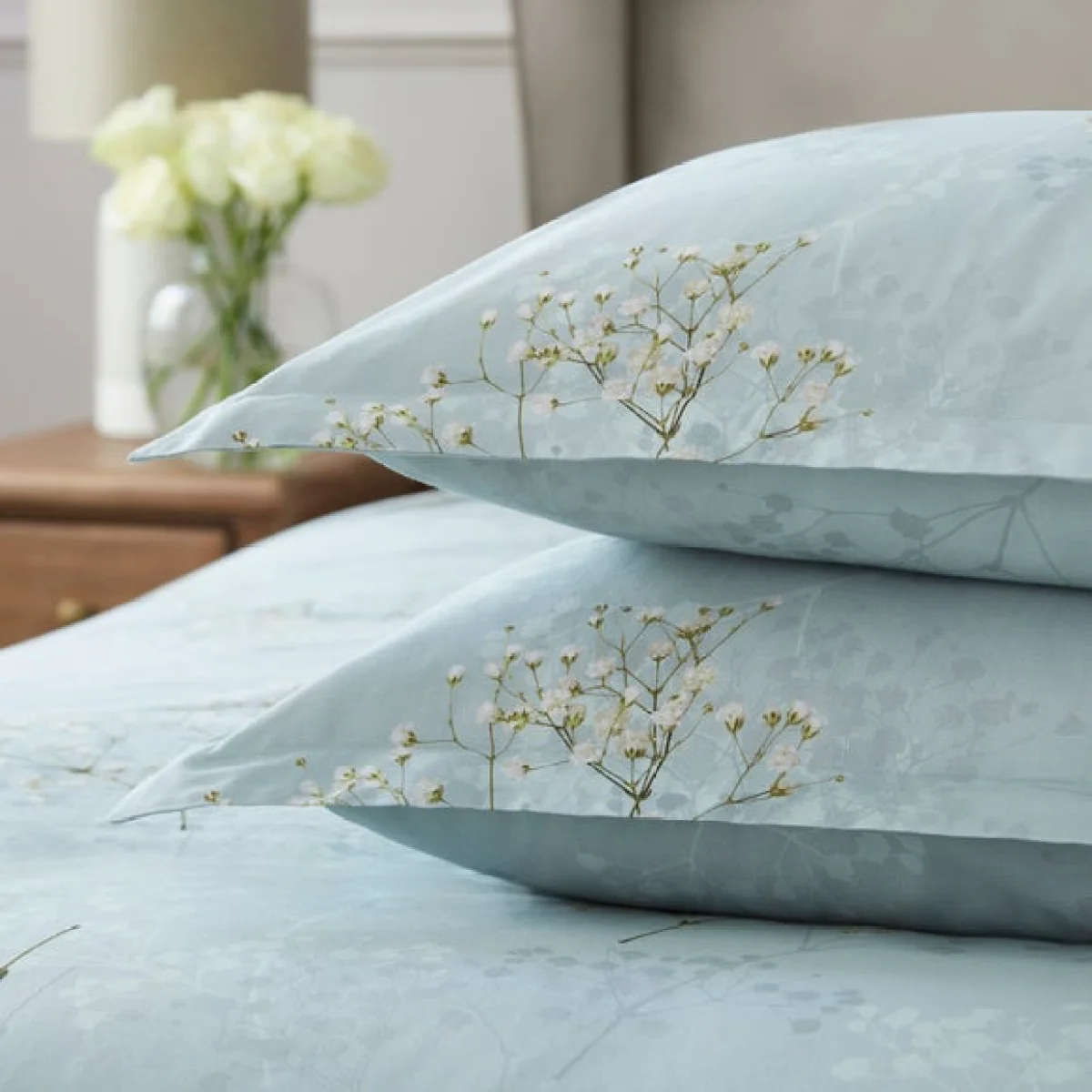 Dorma Gypsophilia 300 Thread Count Standard Pillowcase Pair Mineral – image 3