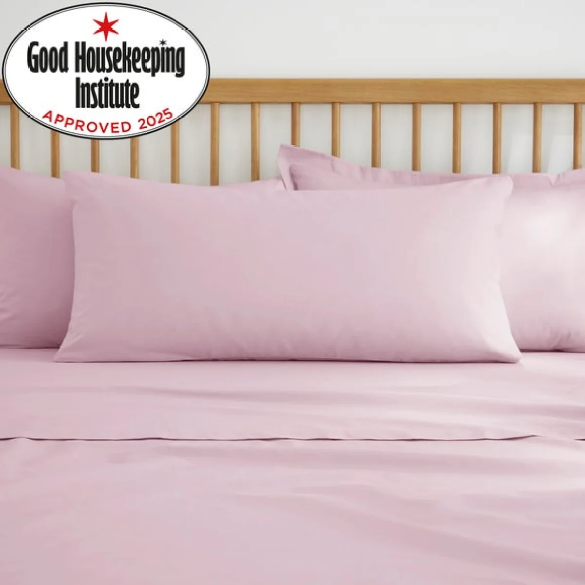 Pure Cotton Plain Dye Kingsize Standard Pillowcase Baby Pink – image 2