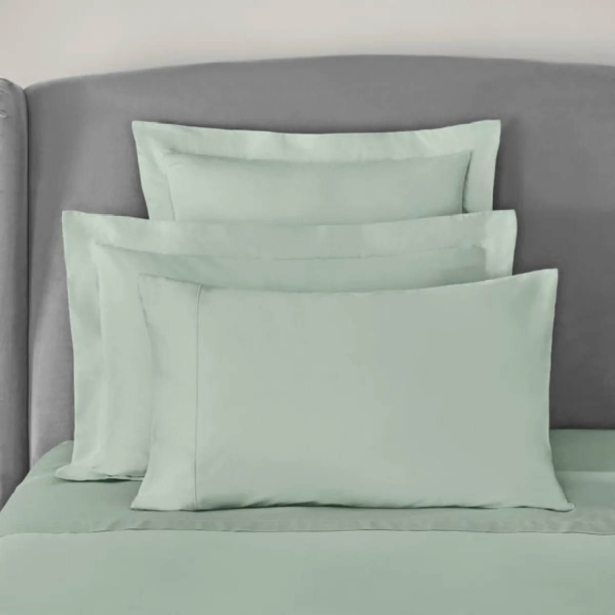 Dorma Egyptian Cotton 400 Thread Count Percale Continental Pillowcase Light Green – image 4