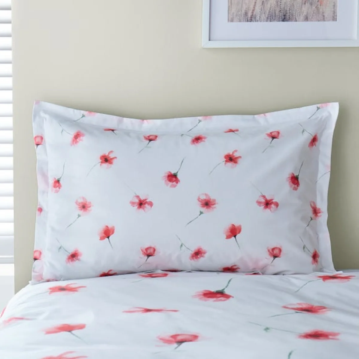 Lexi Poppy Oxford Pillowcase Red
