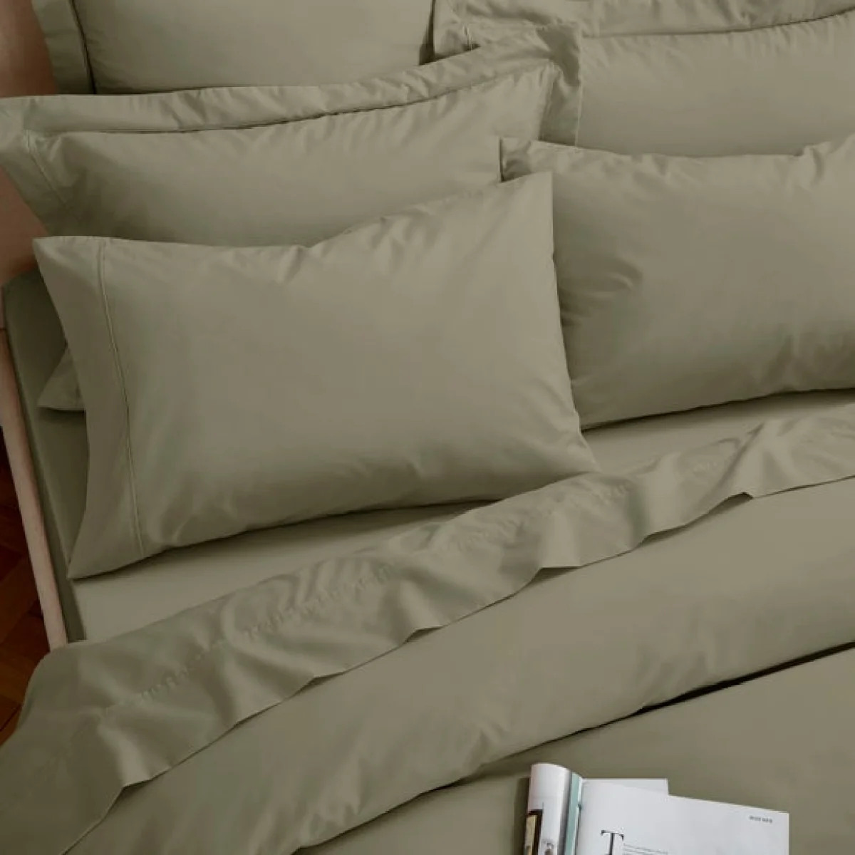 Dorma Egyptian Cotton 400 Thread Count Percale Standard Pillowcase Blue – image 2