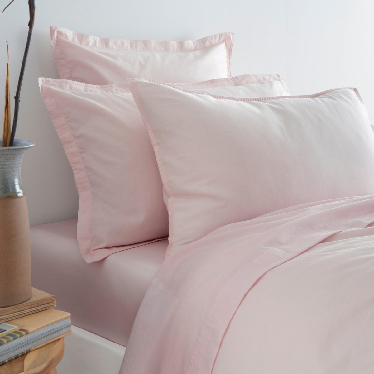 Recycled Cotton Oxford Pillowcase Rose Water – image 3