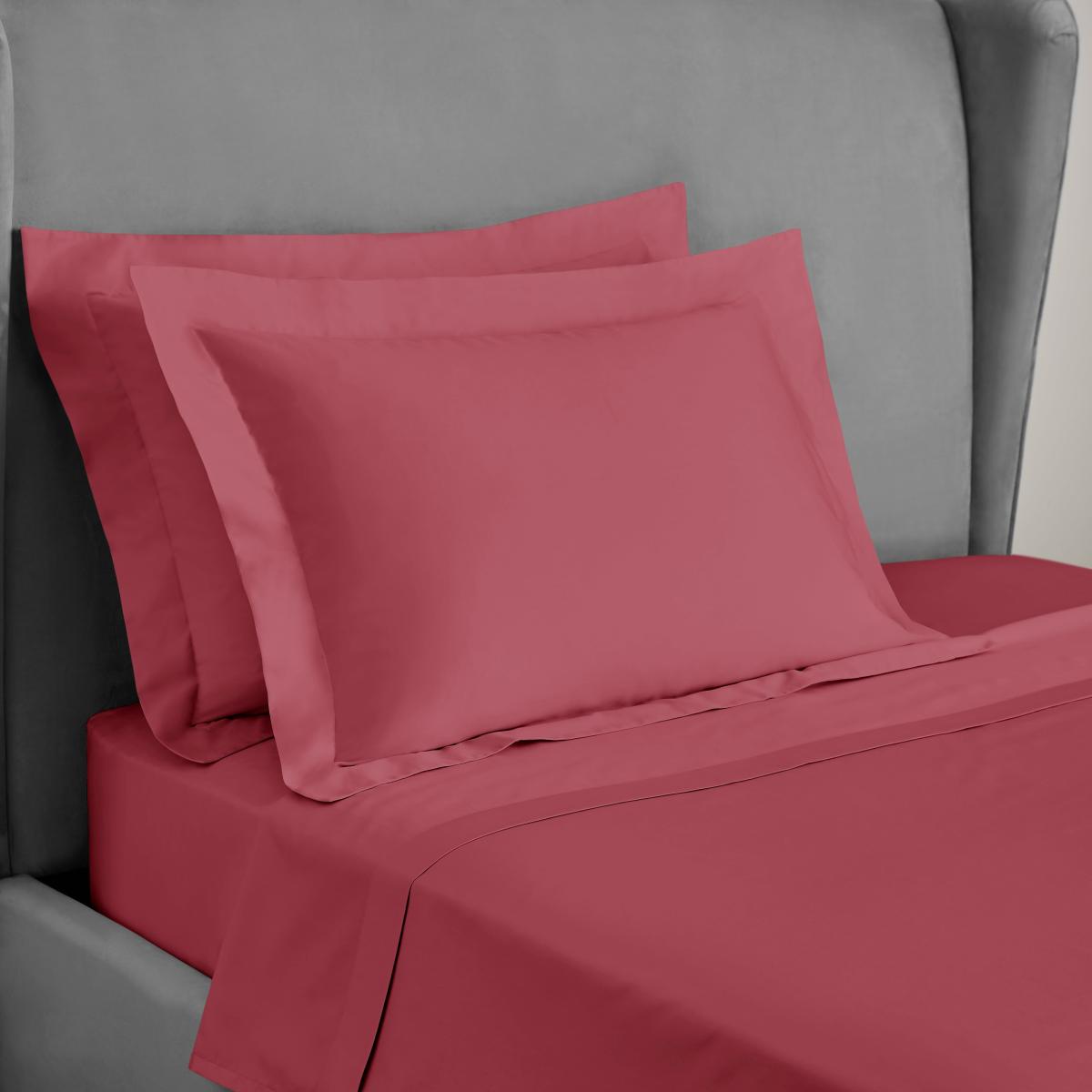 Dorma 300 Thread Count 100% Cotton Sateen Plain Oxford Pillowcase Rose – image 2