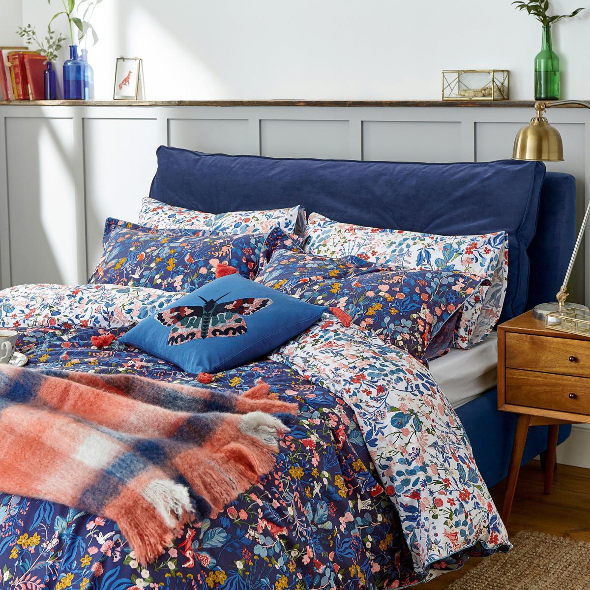 Joules Woodland Ditsy 100% Cotton Percale Housewife Pillowcase Pair MultiColoured – image 2