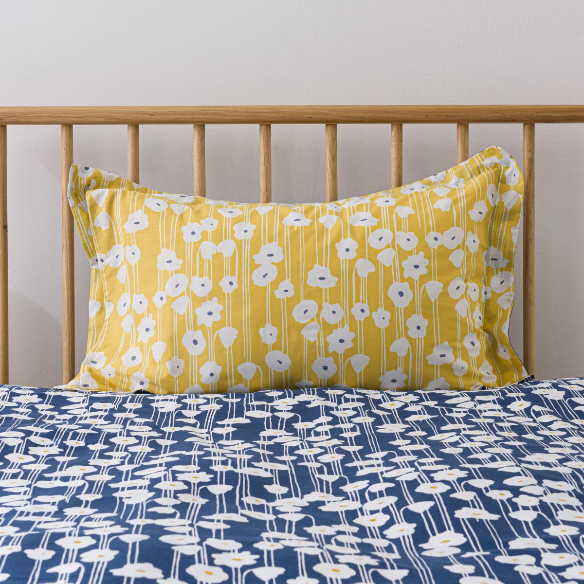 Elements Margo Navy Oxford Pillowcase Navy Blue and White – image 3