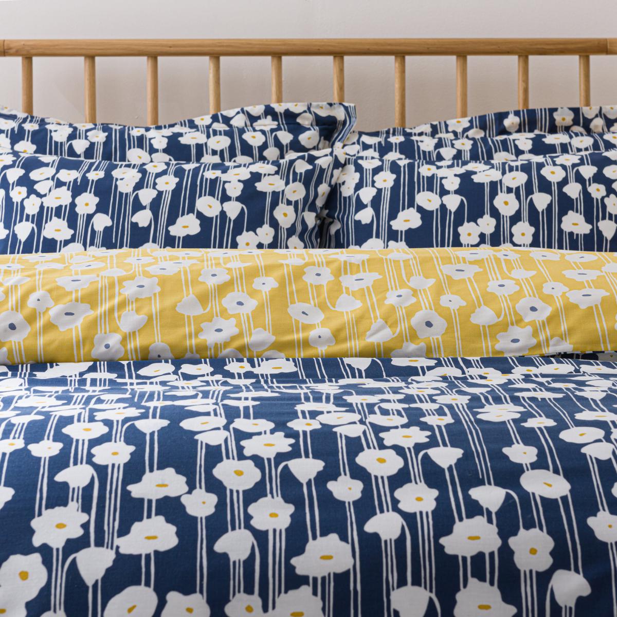 Elements Margo Navy Oxford Pillowcase Navy Blue and White – image 5