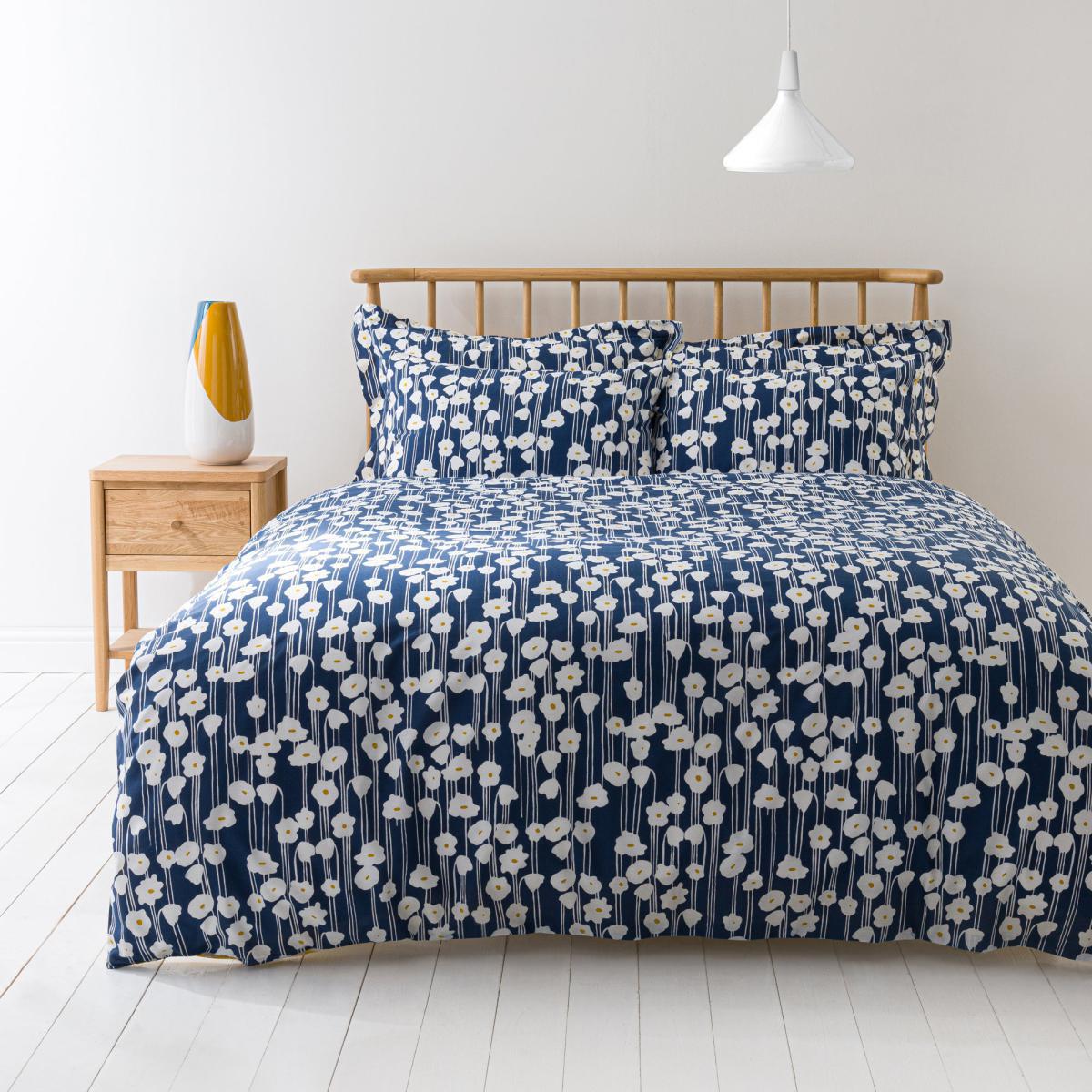 Elements Margo Navy Oxford Pillowcase Navy Blue and White – image 8