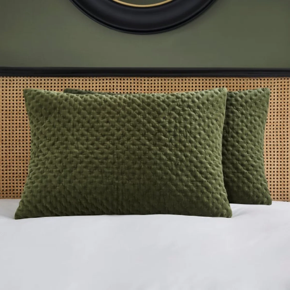 Dorma Genevieve Green 100% Cotton Standard Pillowcase Dark Green – image 1