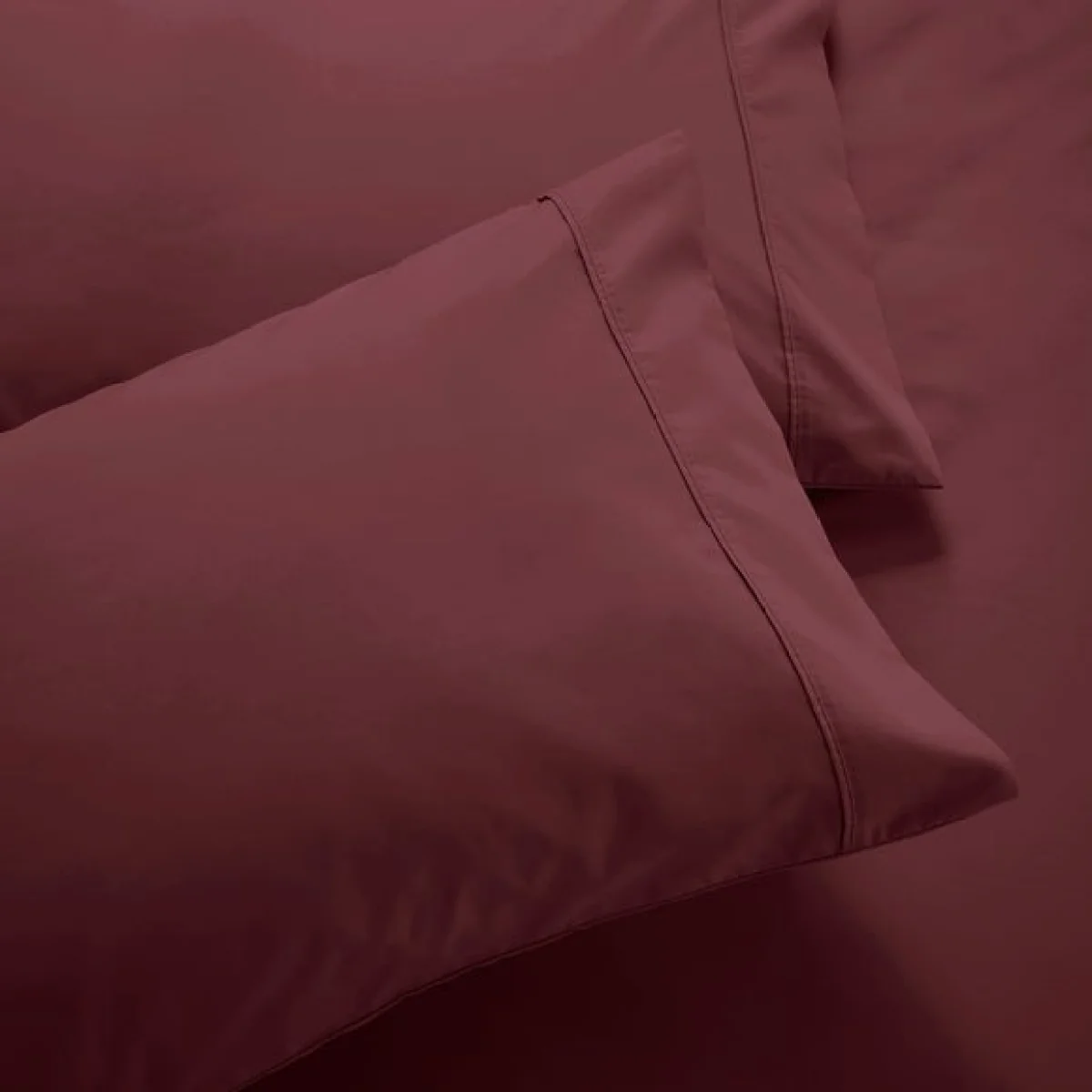 Dorma Egyptian Cotton 400 Thread Count Percale Standard Pillowcase Dark Red – image 2