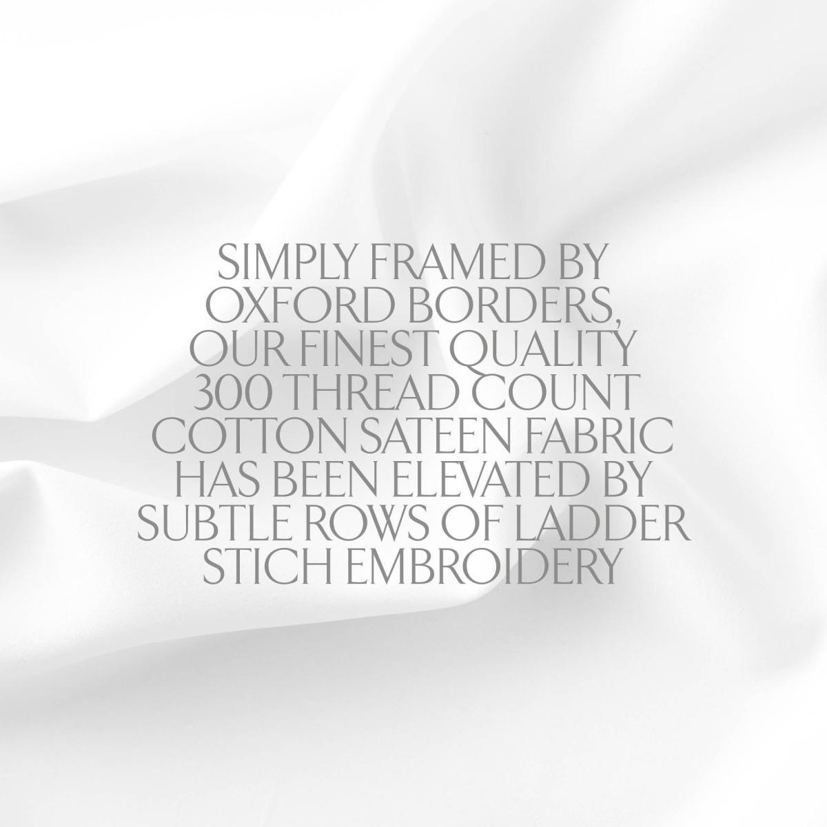 Dorma Purity Hayle 300 Thread Count Cotton Sateen Continental Square Pillowcase White – image 3
