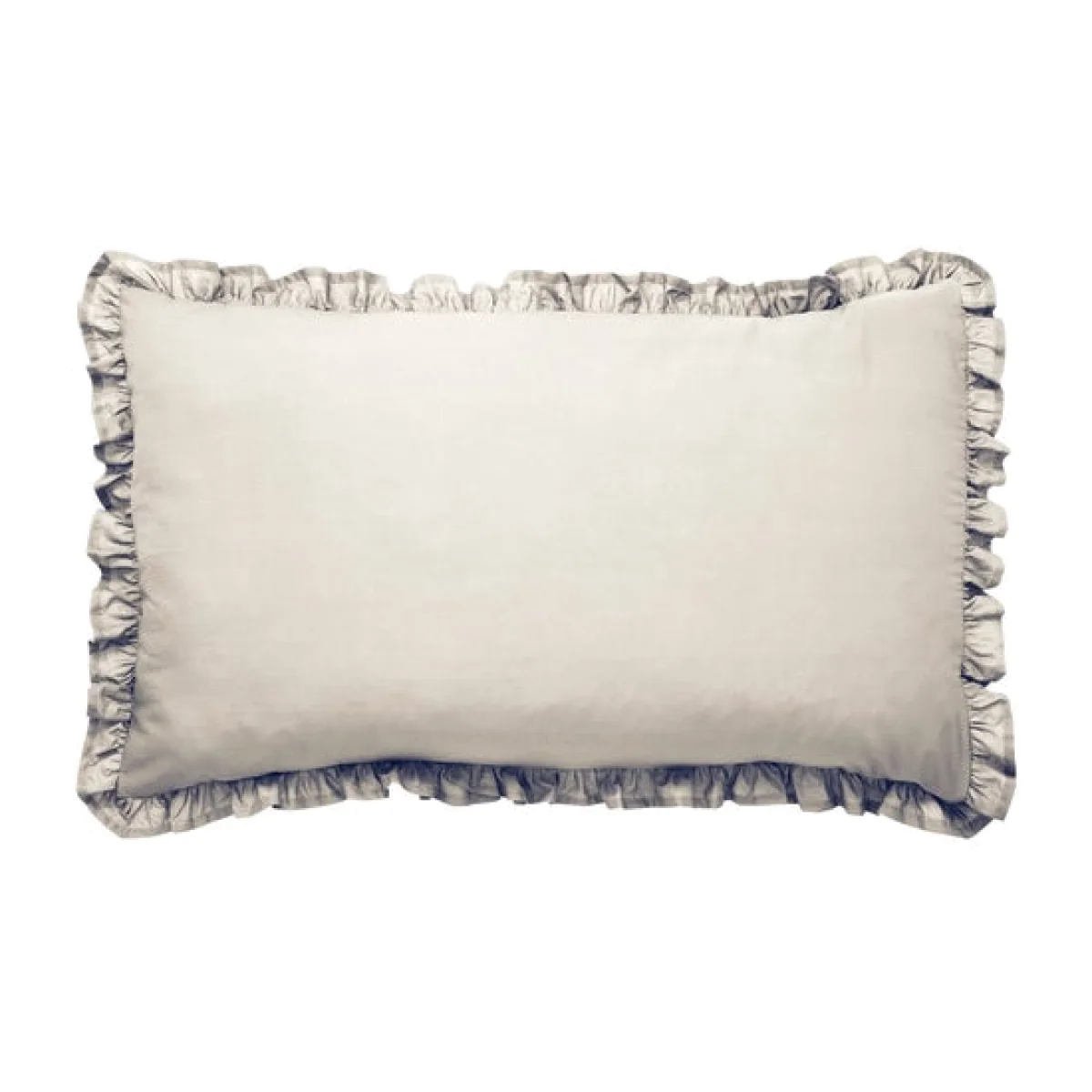 Pure Cotton Frilled Pillowcase White Sand – image 1